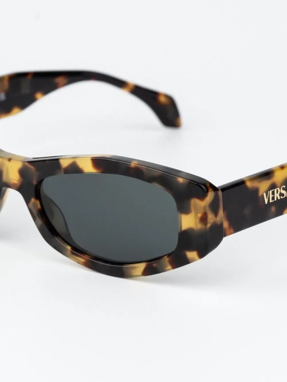 Versace Women Sunglasses Brown Havana Grey Oval VE4487 777/87 NEW AUTHENTIC